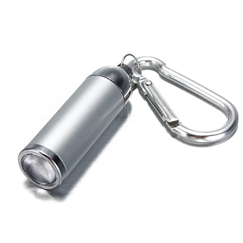 Mini LED Lampe de Poche Torche Eclairage Porte-Clé Portable-ARGENT