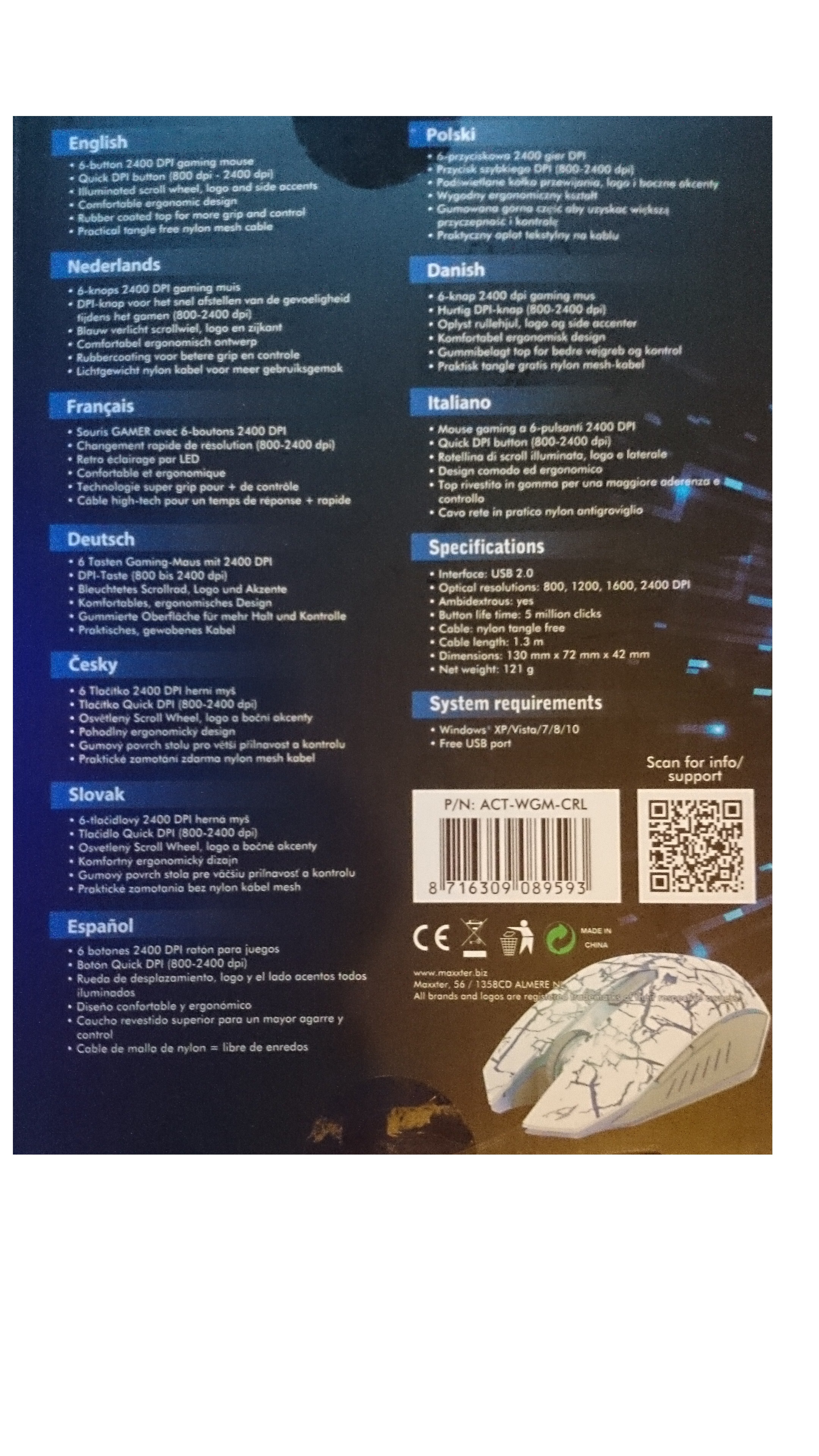 Photo 2 — souris gaming mouse 2400 dpi
