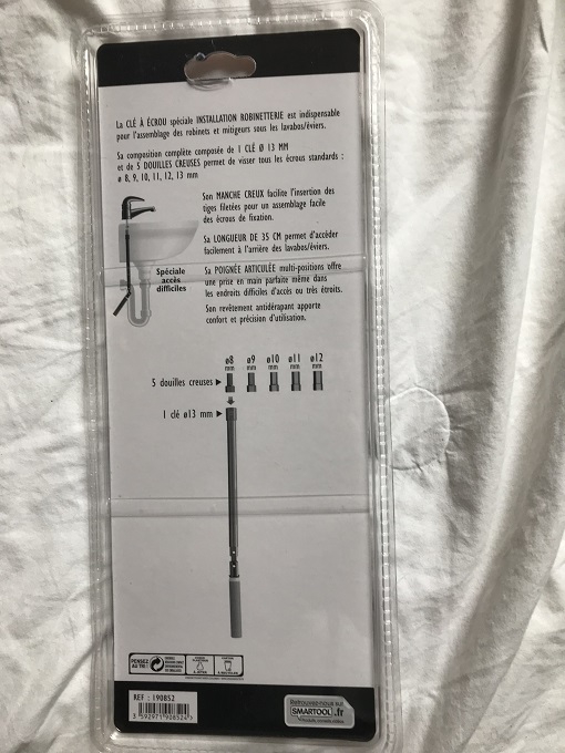 Photo 2 — clé à écrou spéciale robinet tige fileté