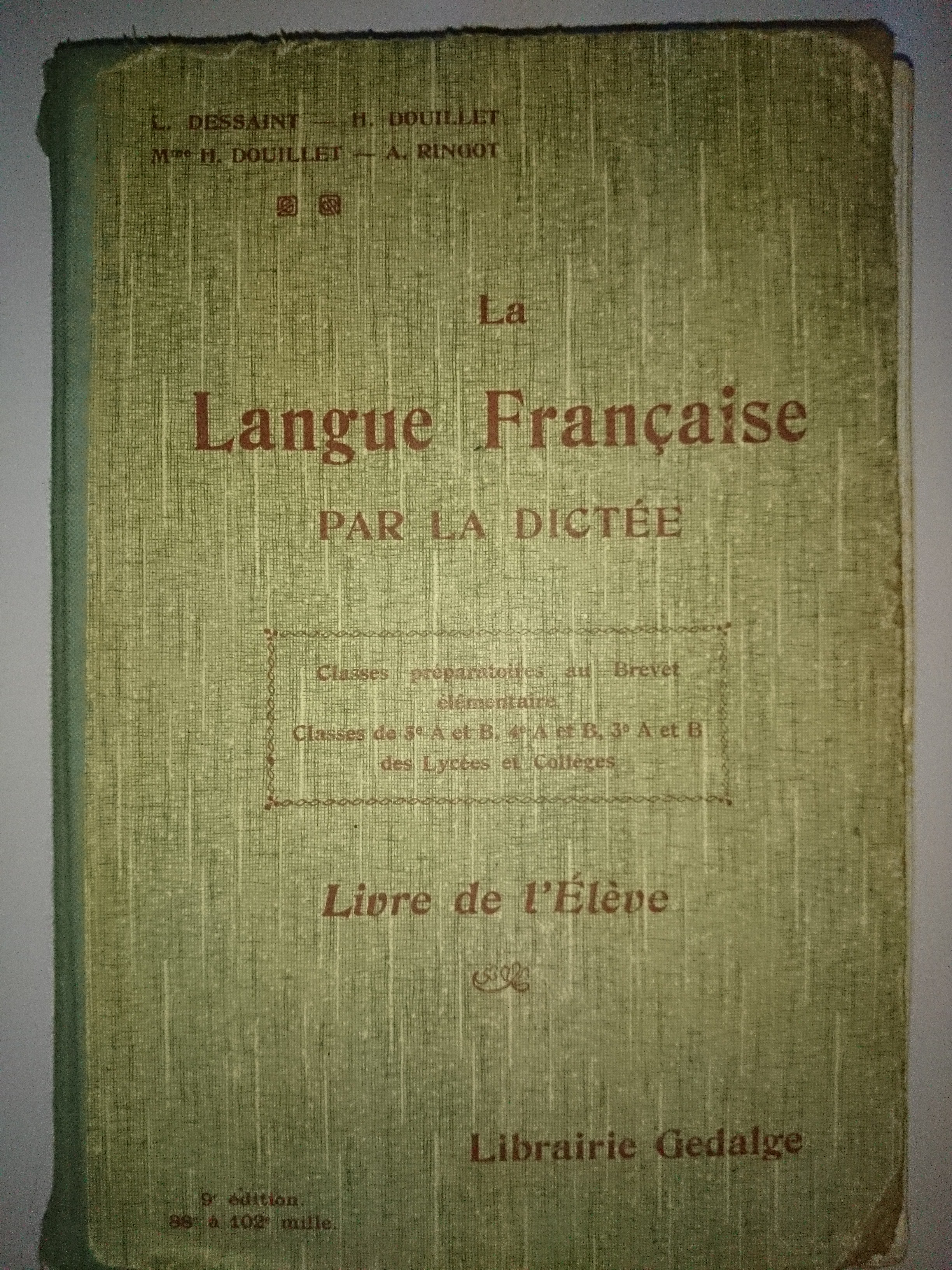 livre la langue française par la dictée