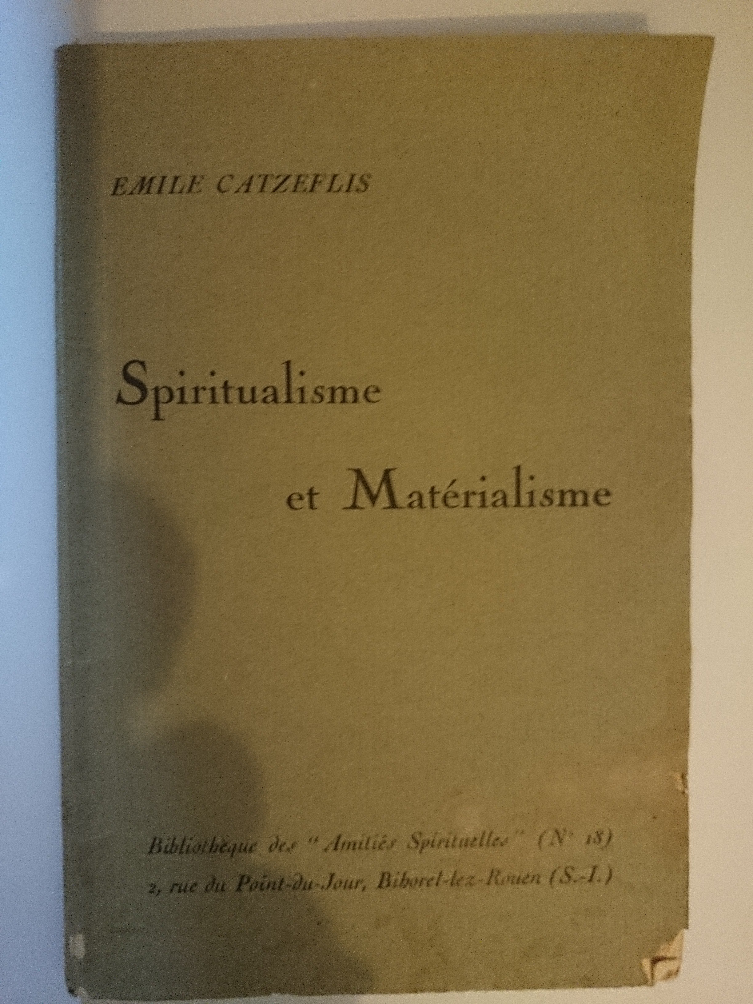 livre spiritualisme et matérialisme