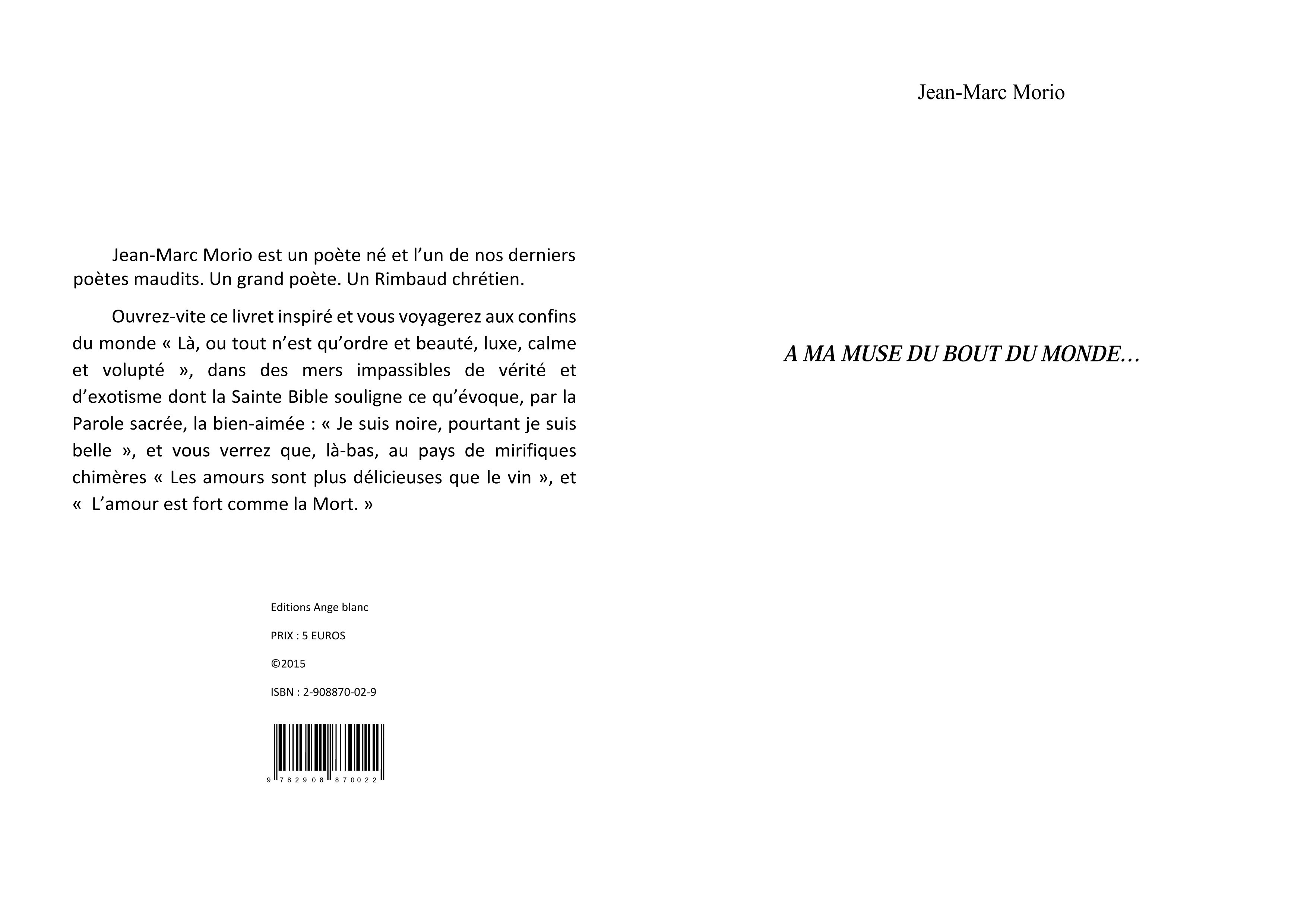 livret à ma muse du bout du monde