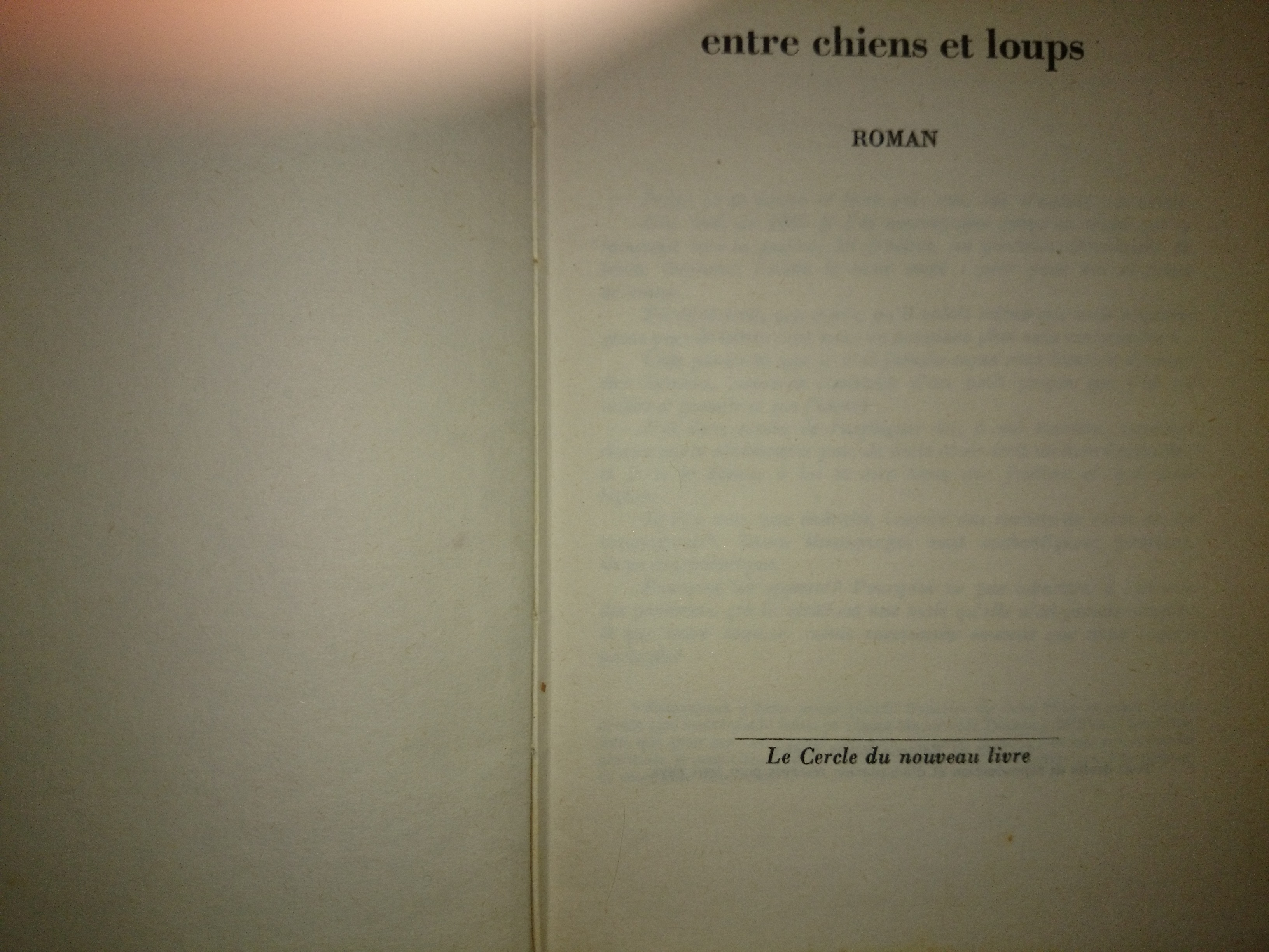 livre entre chiens et loups