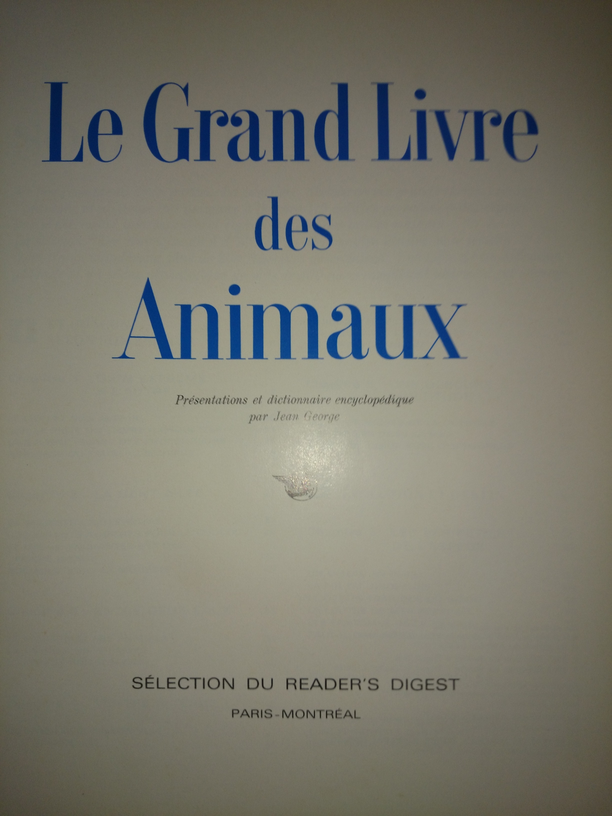 livre le grand livre des animaux